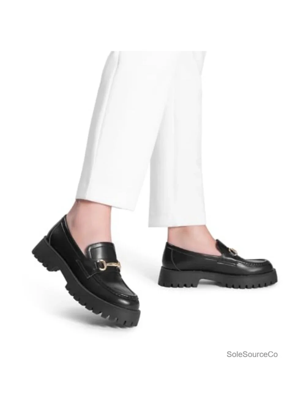Platform Chunky Loafers for Women Slip On Dressy Business Shoes Arch Support